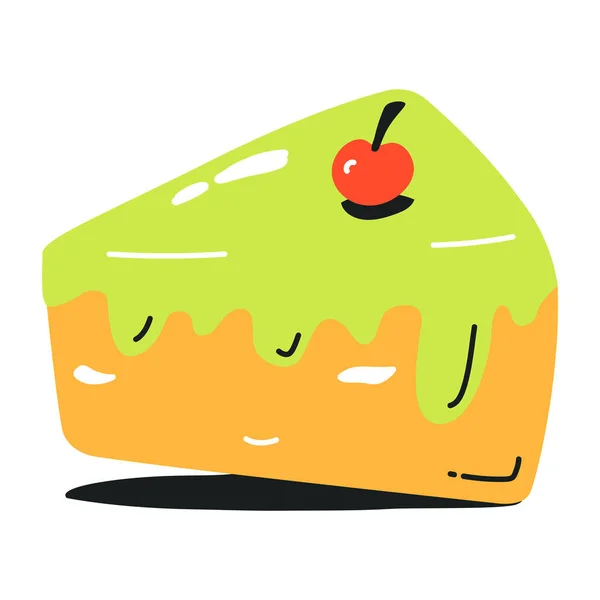 Flache Farbe Retro Cartoon Kuchen — Stockvektor