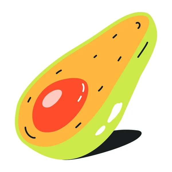 Avocado Icoon Web Illustratie Witte Achtergrond — Stockvector