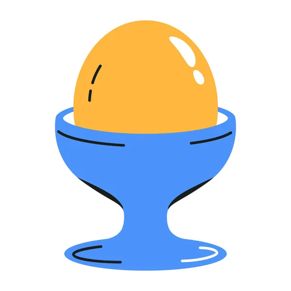 碗中蛋的卡通图标 — 图库矢量图片