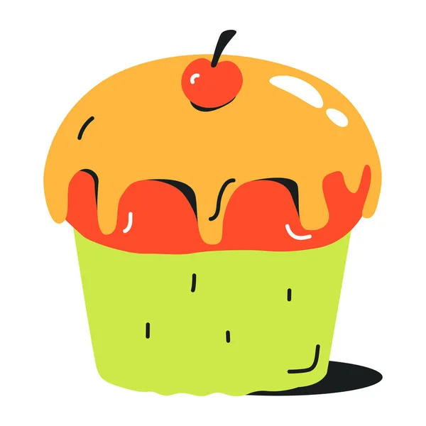 Cupcake Icoon Zoet Smakelijk Dessert Thema Geïsoleerd Ontwerp Vectorillustratie — Stockvector