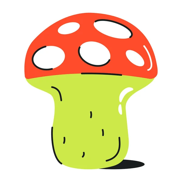 Cartoon Doodle Magic Mushroom White Background — Stock Vector