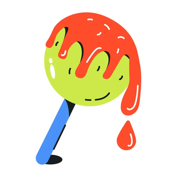 Flat Color Retro Cartoon Lollipop — Stock Vector