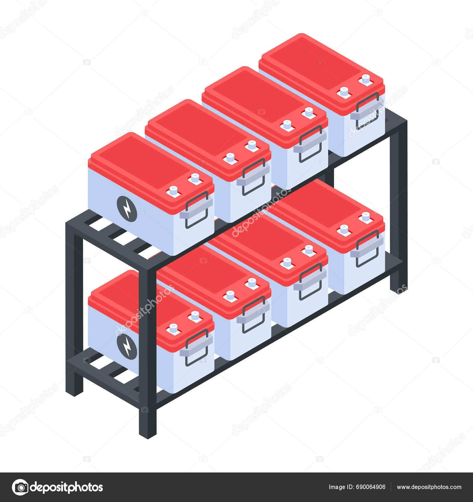 Isometric Icon Battery Rack Stock Vector by ©vectorsmarket 690064906