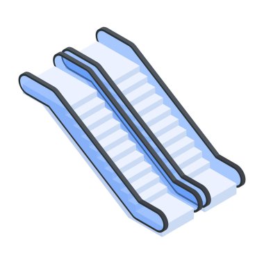 Şehir yürüyen merdiven Isometric simgesi