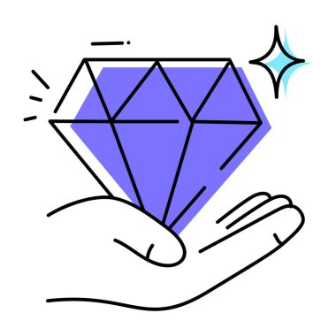 Elmas el çizilmiş simge vermek