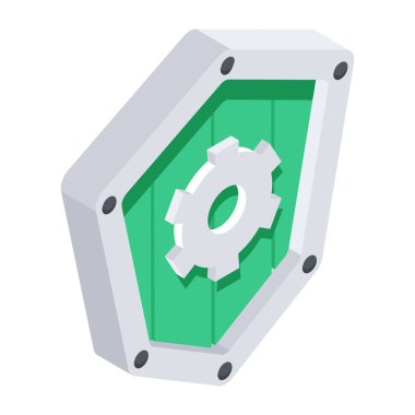 Oyun kalkanının bu izometrik simgesini al