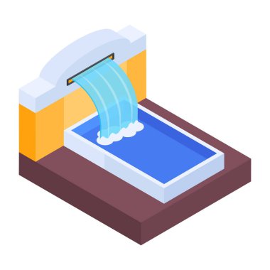 Şehir Yapıları ve Ögeler Isometric Illustration