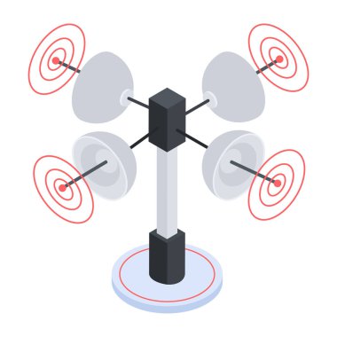 İnternet direğinin Isometric simgesi