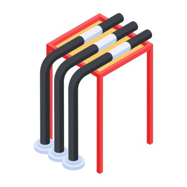 Rafineri borularının izometrik simgesi