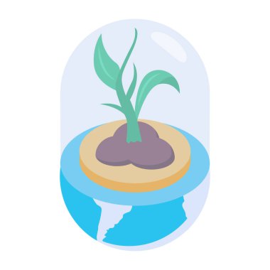 Küresel ekolojinin izometrik simgesini kullanmak kolay