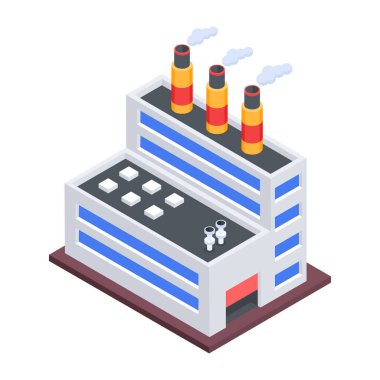 Beyaz arkaplanda Endüstriyel Isometric Simgesi