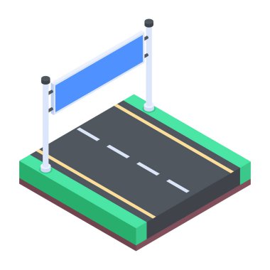 Araba yolu simgesi, izometrik biçim