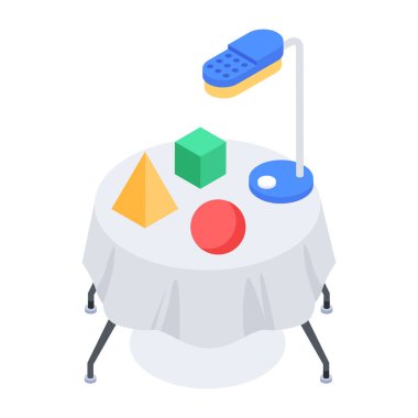 Isometric Stil Sanat Stüdyosu Simgesi