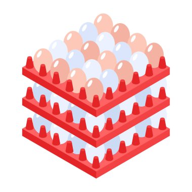 Yumurta tepsileri izometrik simgeyi kontrol et