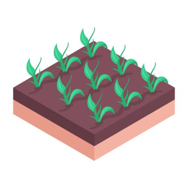 Çiftlik cam evinin birinci derece izometrik simgesi