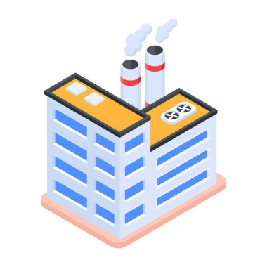 Beyaz arkaplanda Endüstriyel Isometric Simgesi  