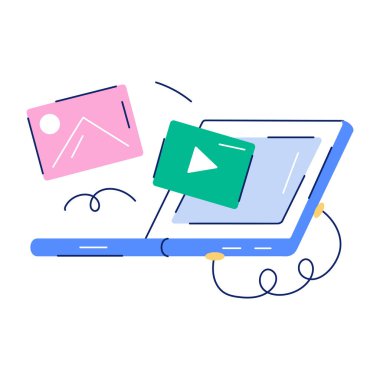 Yaratıcı Ortam Düz İllüstrasyon simgesi