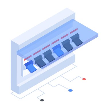 Wattmetrenin modern izometrik simgesi