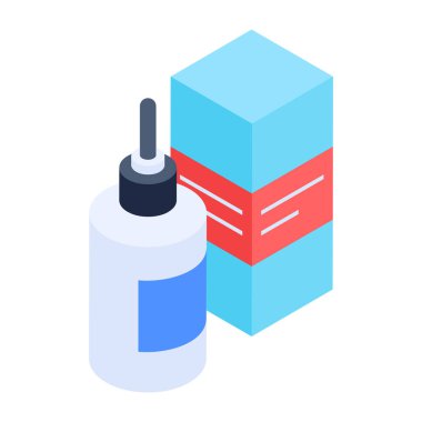 Düz Sağlık Aksesuarları Isometric Simgesi