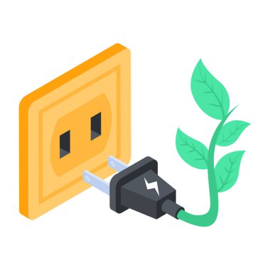 Enerji tasarrufu ikonunun moda izometrik simgesi