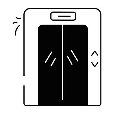 Düzenlenebilir el çizimi bir asansör simgesi