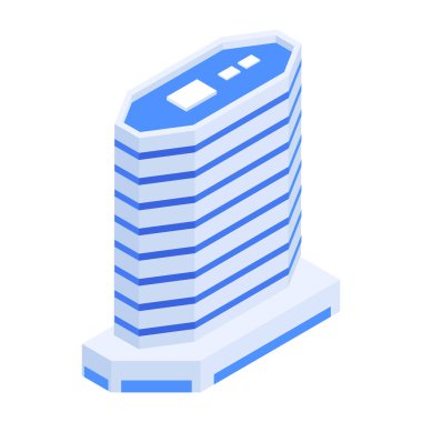 Modern Kurumsal Bina Isometric Simgesi