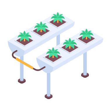 Çiftlik cam evinin birinci derece izometrik simgesi