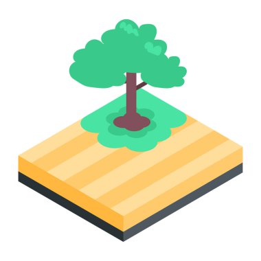 Ağaç simgesinin vektör illüstrasyonu