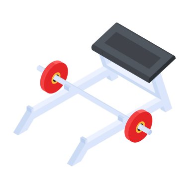 Beyaz arkaplanda spor aletleri izometrik simgesi