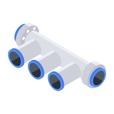 Moda Tesisat Boru İşleri Isometric Simgesi