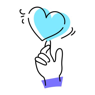 kalp el aşk sembolü ile çizilmiş