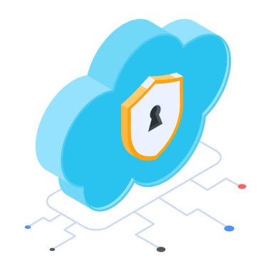 Moda Siber Güvenlik Isometric Simgesi