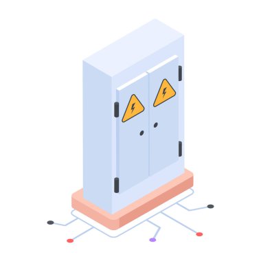 Wattmetrenin modern izometrik simgesi