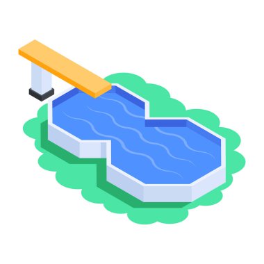 Yüzme Havuzu izometrik simgesi