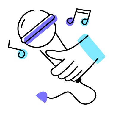 Şarkı söyleyen mikrofonun karalama simgesi