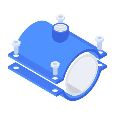 Moda Tesisat Boru İşleri Isometric Simgesi