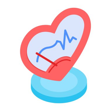 Düz Sağlık Aksesuarları Isometric Simgesi