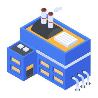 Beyaz arkaplanda Endüstriyel Isometric Simgesi 