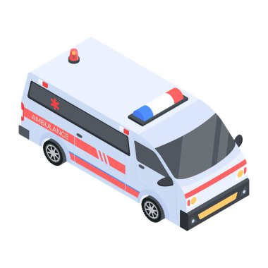 Ambulans araba simgesi, karikatür tarzı