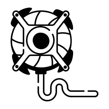Isıtıcı fan canlandırmalı taslak simgesi premium kullanıma hazır