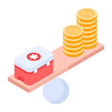 Sosyal Yardımların Düz Simgesi Isometric