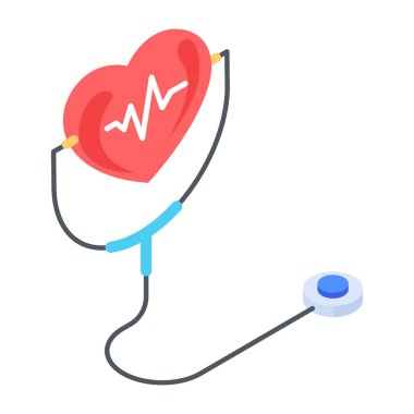 Düz Sağlık Aksesuarları Isometric Simgesi