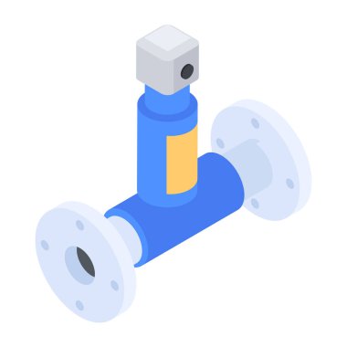 Moda Tesisat Boru İşleri Isometric Simgesi