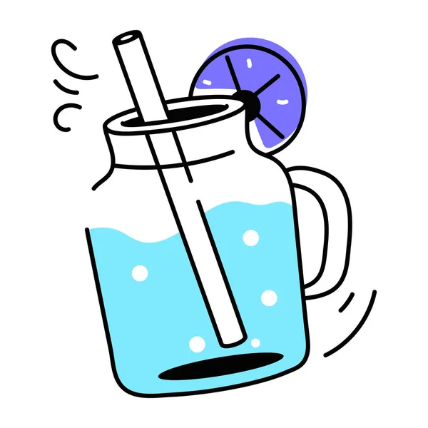 Icône Doodle Moderne Tasse Limonade — Image vectorielle
