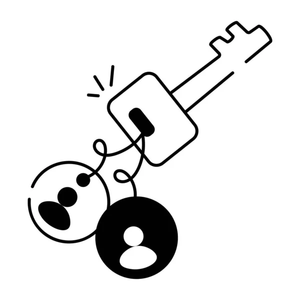 Icono Seguridad Cifrado Doodle — Vector de stock