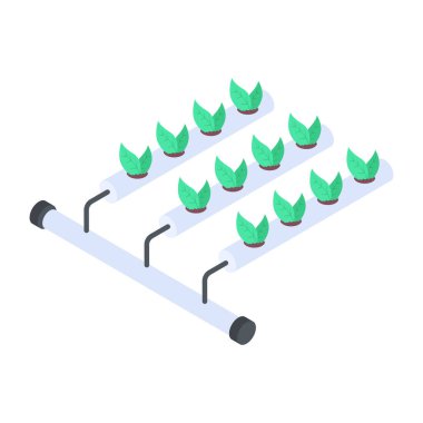 Çiftlik cam evinin birinci derece izometrik simgesi