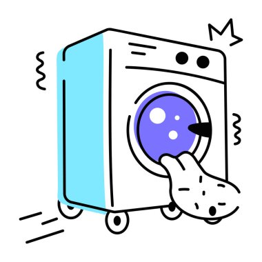 Çamaşır makinesinin karalama simgesi