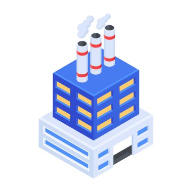 Beyaz arkaplanda Endüstriyel Isometric Simgesi