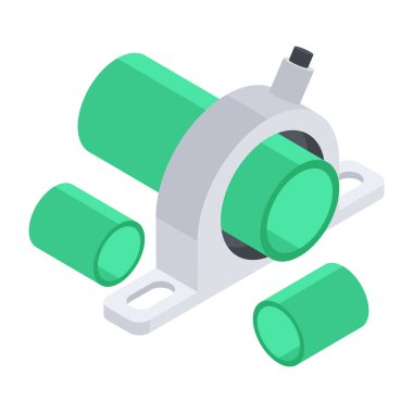 Moda Tesisat Boru İşleri Isometric Simgesi