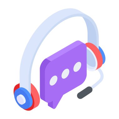 Müşteri desteğinin kullanışlı izometrik simgesi